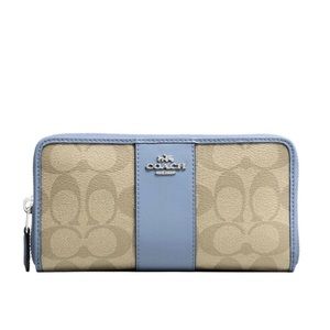 Coach Signature Accordion Zip Wallet